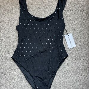 WeWoreWhat Black rhinestone one piece